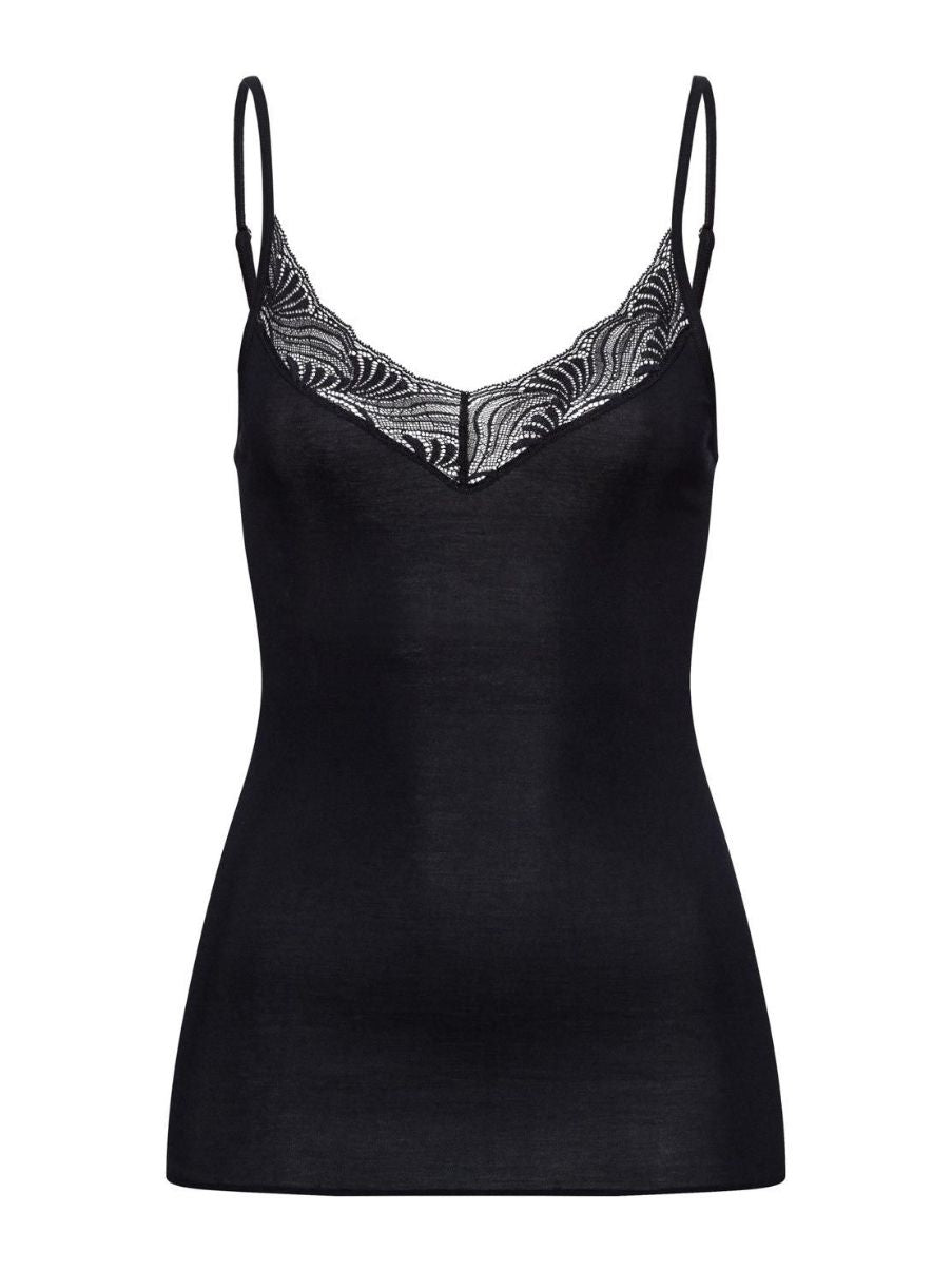 Hanro - Cotton Delight Spaghetti Top - Black