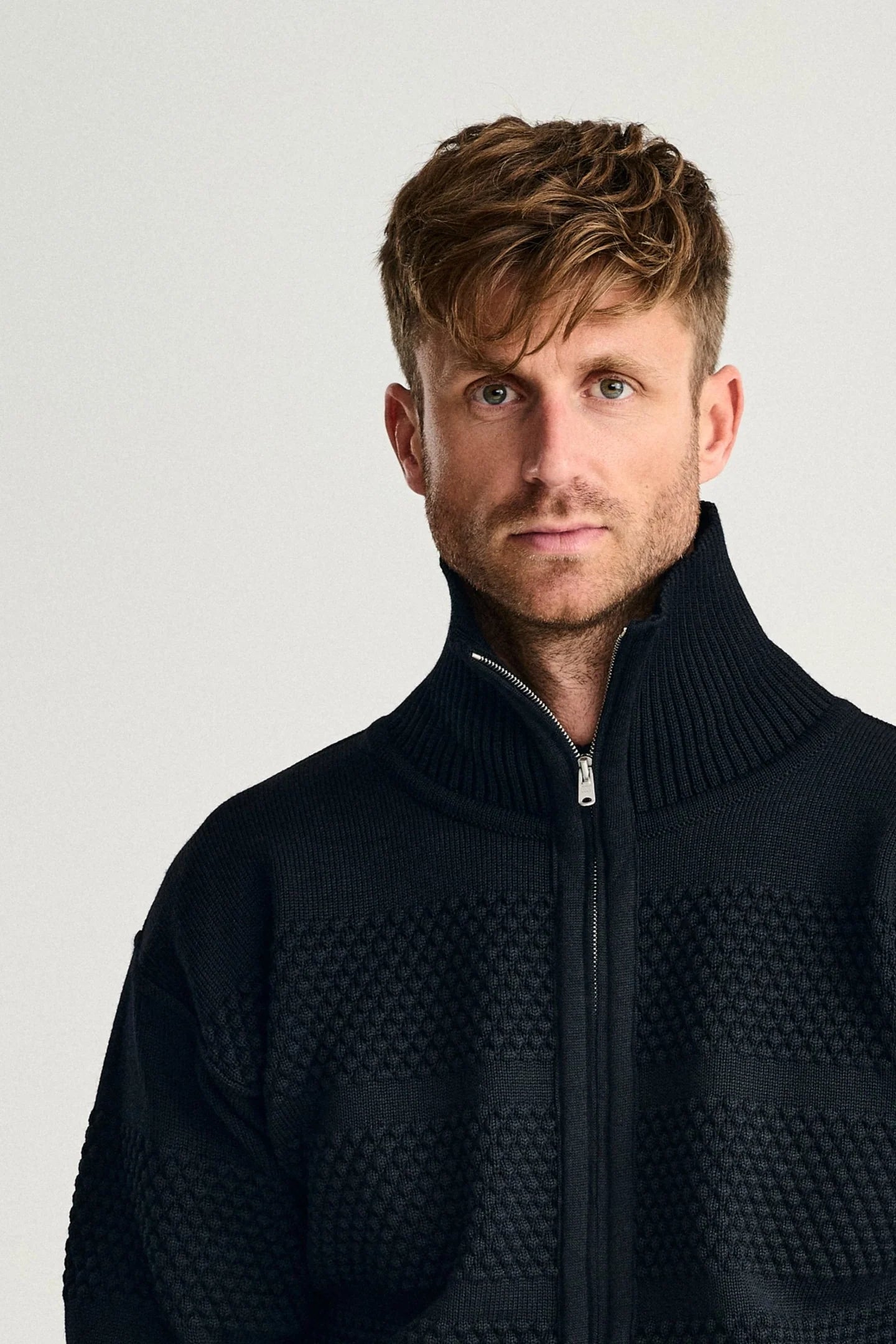S.N.S.  Herning FISHERMAN full zip | lang lynlås, navy blue