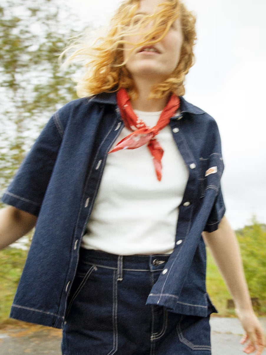 Nudie Jeans Lina Painter Denim Shirt Dark Blue