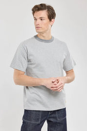 Armor Lux Heritage striped T-shirt - light cotton Grå / Hvid