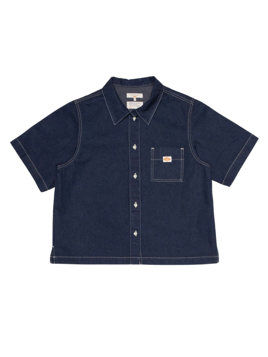 Nudie Jeans Lina Painter Denim Shirt Dark Blue