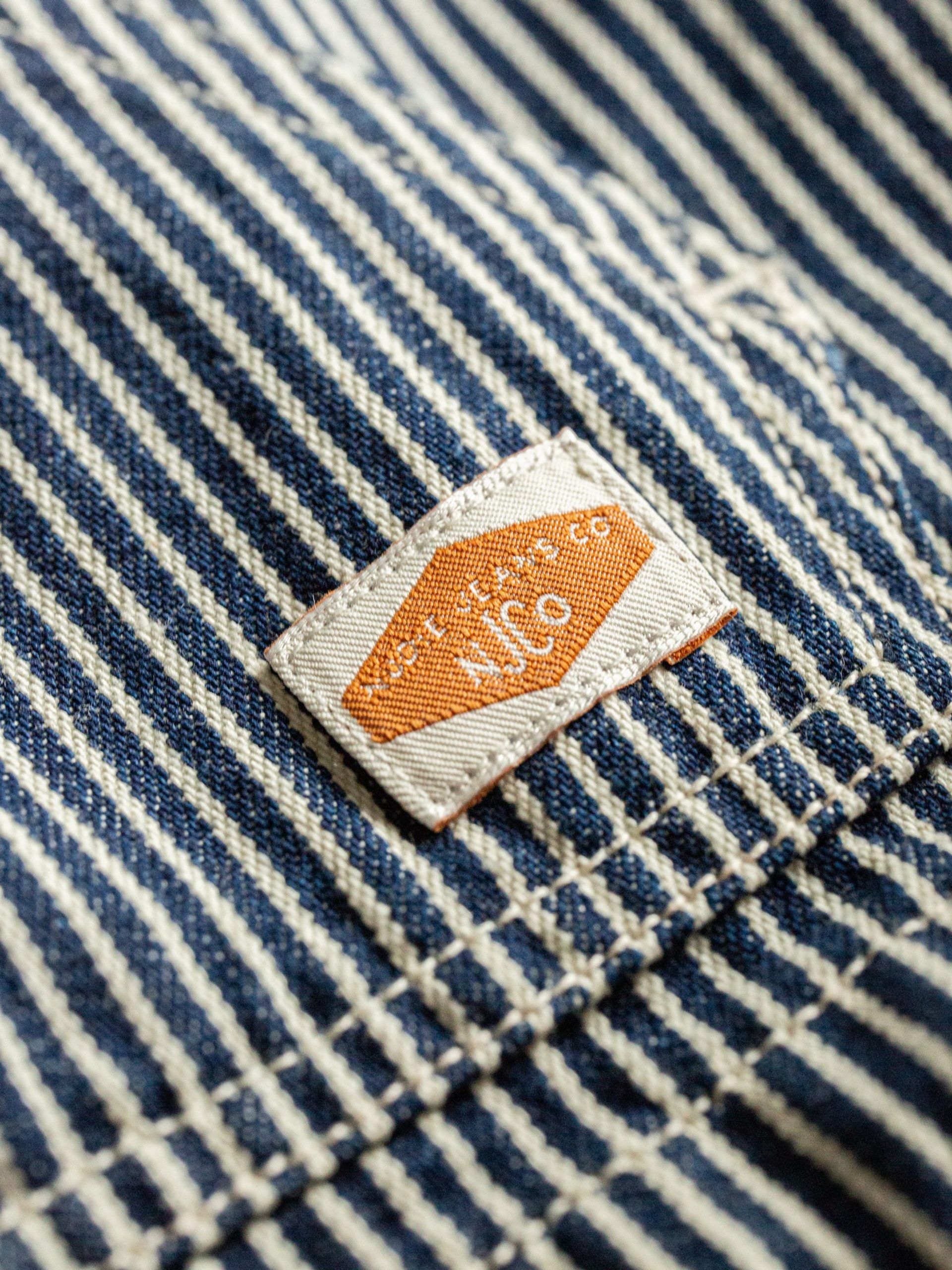 Nudie jeans Jade Striped Zip Jacket Blue/Offwhite