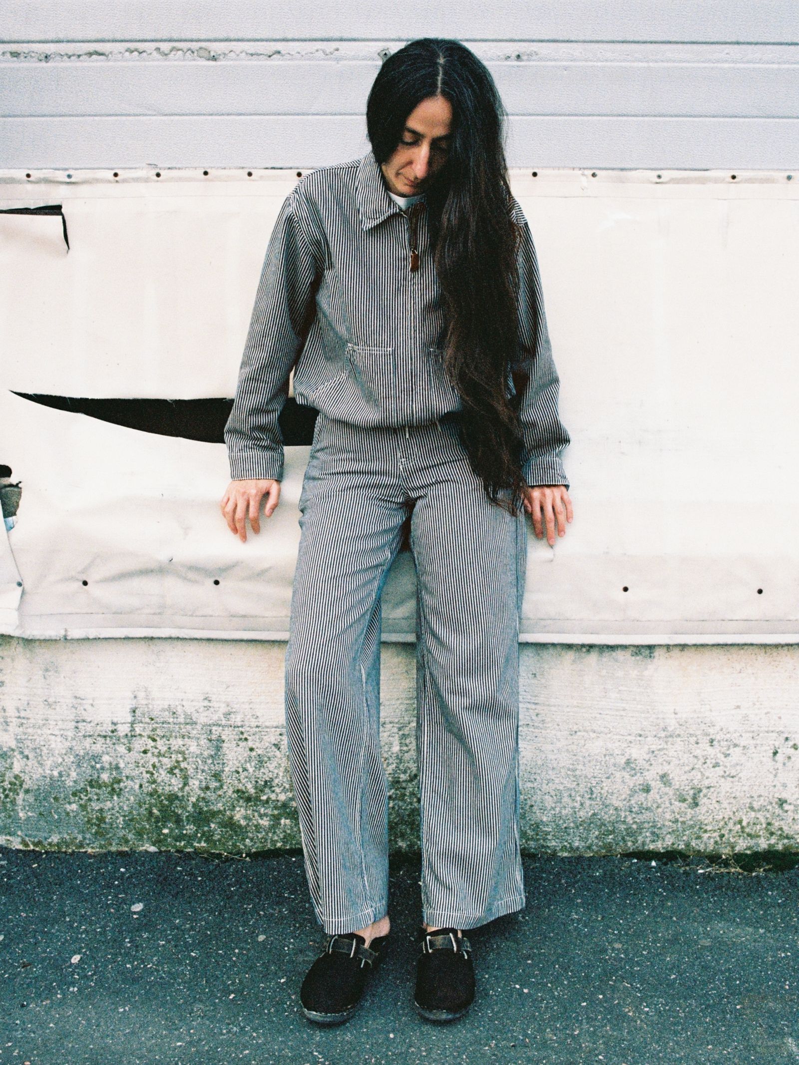 Nudie jeans Jade Striped Zip Jacket Blue/Offwhite