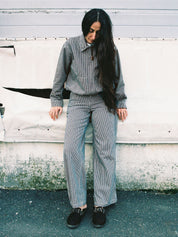 Nudie jeans Jade Striped Zip Jacket Blue/Offwhite