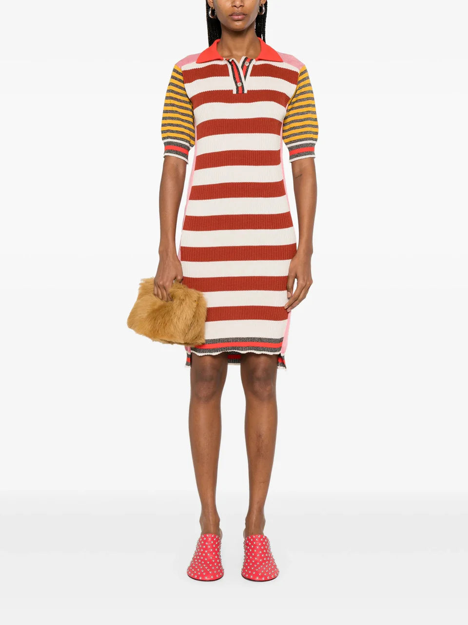 Henrik Vibskov Mix Polo Dress - Pink Mix