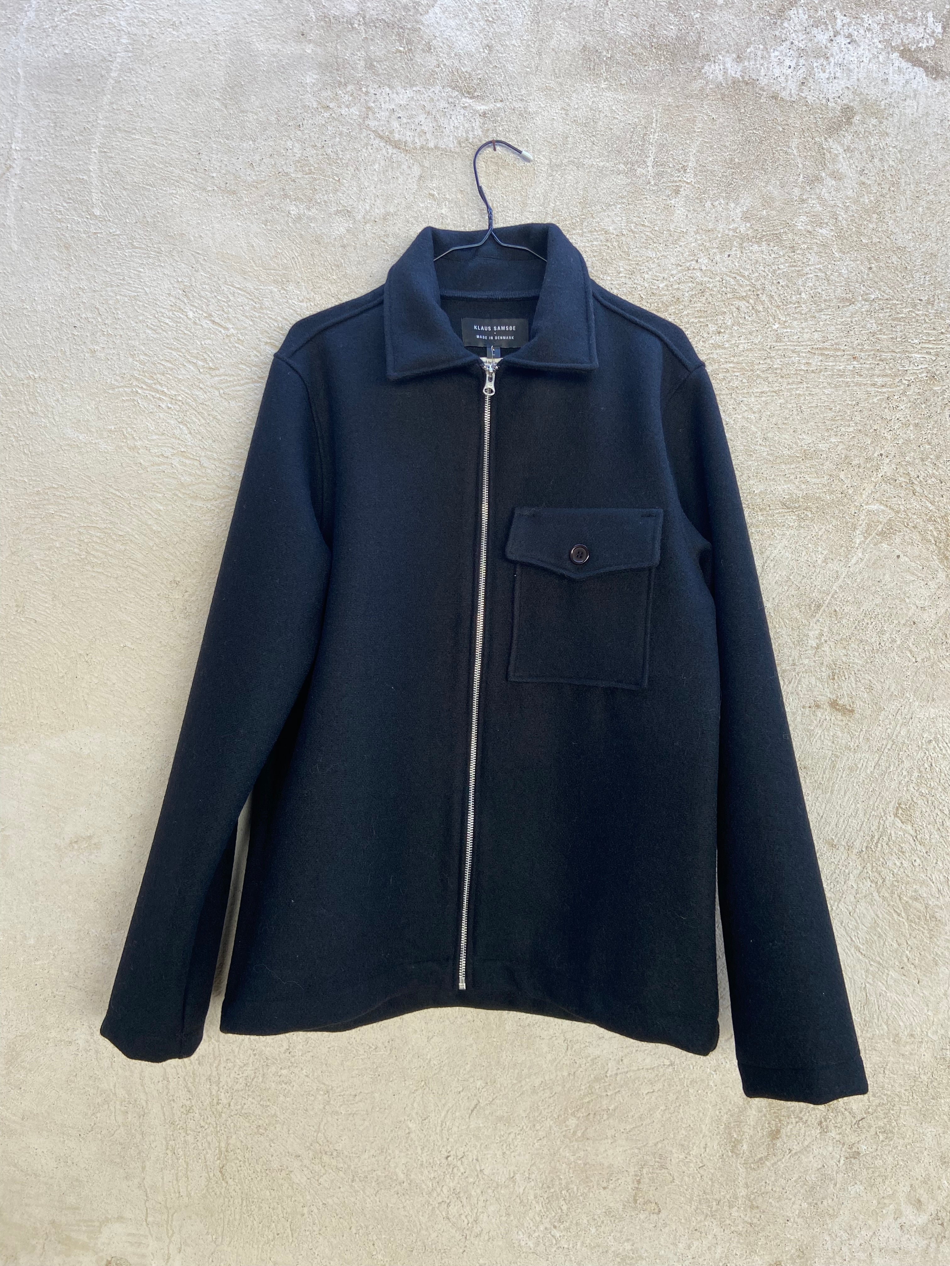 Klaus Samsøe Overshirt i Uld Made in Denmark Sort
