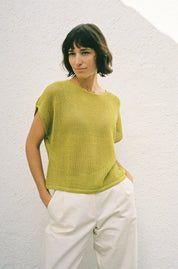 Jungle Folk Delia Knit Top Lime