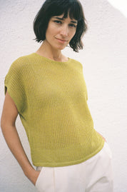 Jungle Folk Delia Knit Top Lime