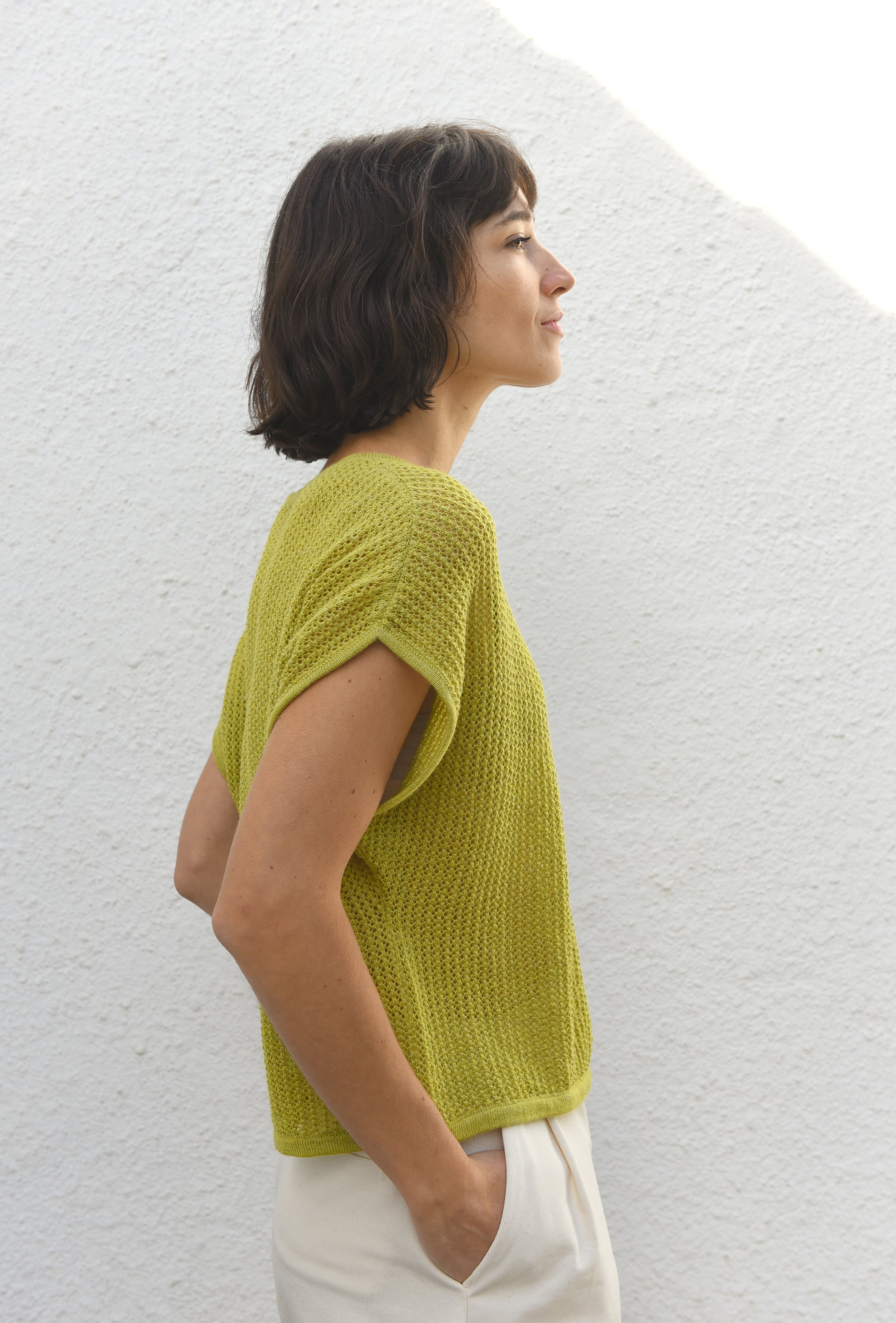 Jungle Folk Delia Knit Top Lime