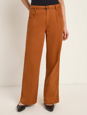 Lanius Pants with Belt GOTS Almond