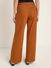 Lanius Pants with Belt GOTS Almond