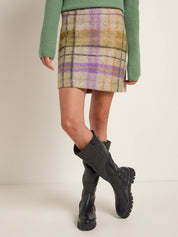 Lanius Checked mini skirt - Green multicolor