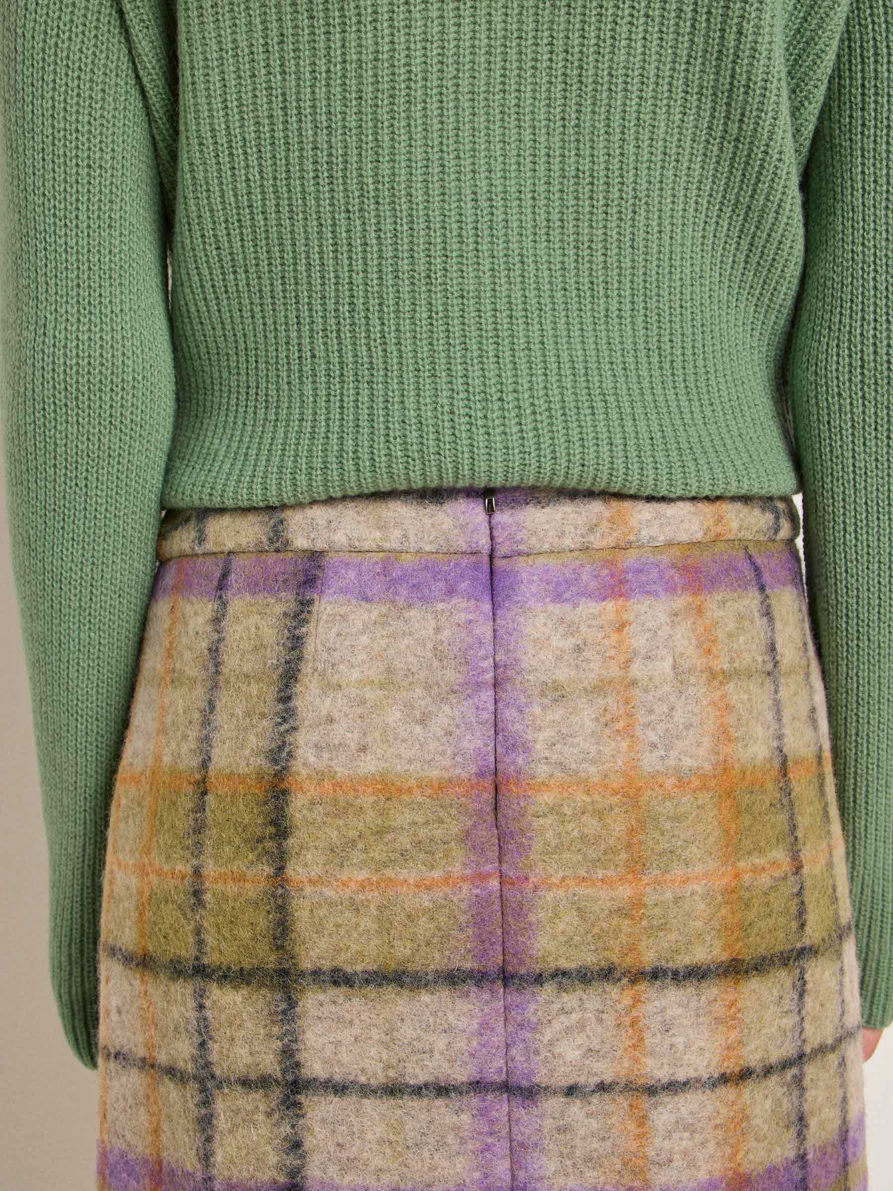 Lanius Checked mini skirt - Green multicolor