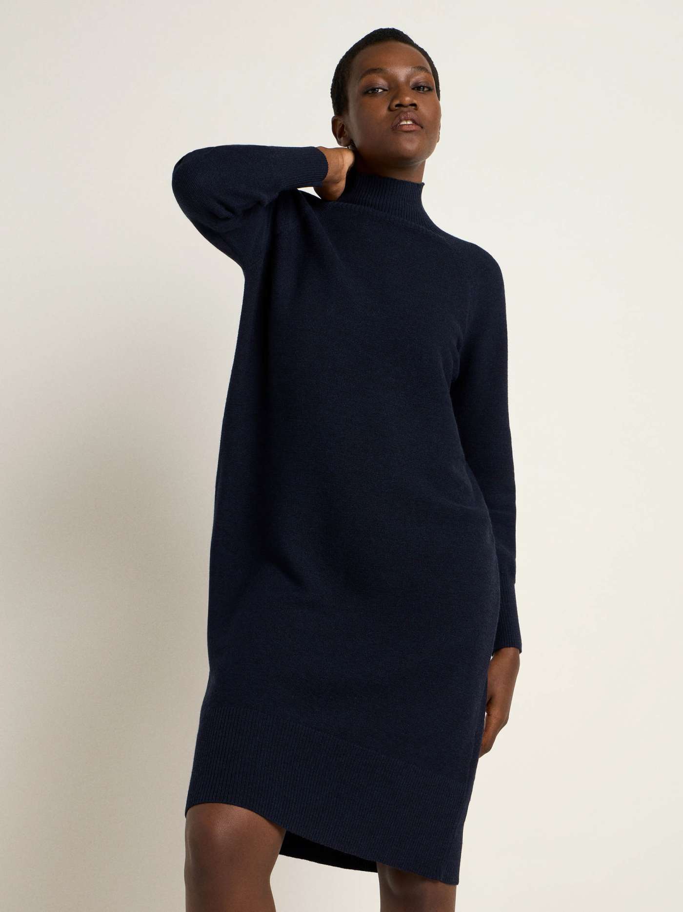 Lanius Turtleneck dress (GOTS) Midnight Melange