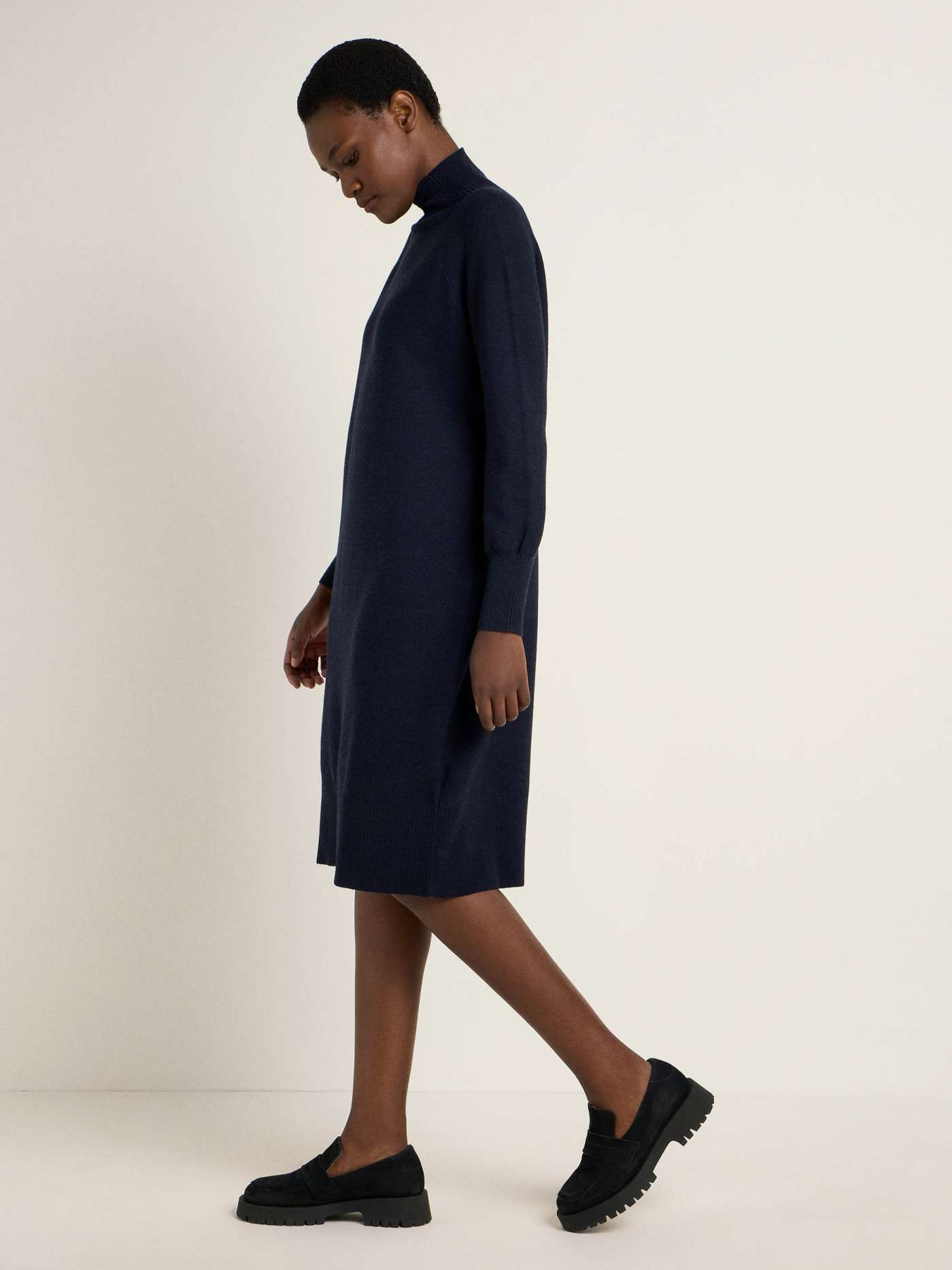 Lanius Turtleneck dress (GOTS) Midnight Melange