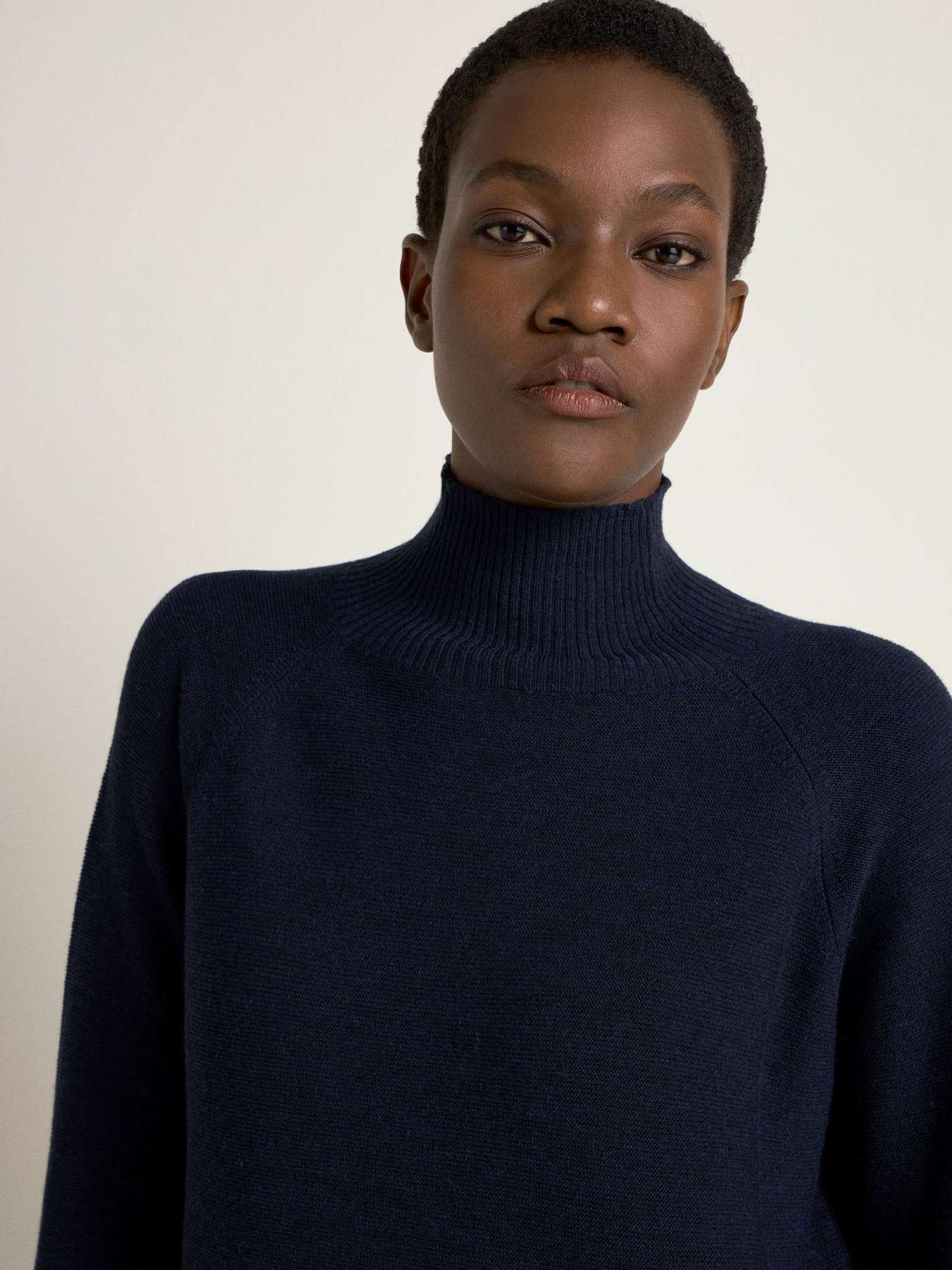 Lanius Turtleneck dress (GOTS) Midnight Melange