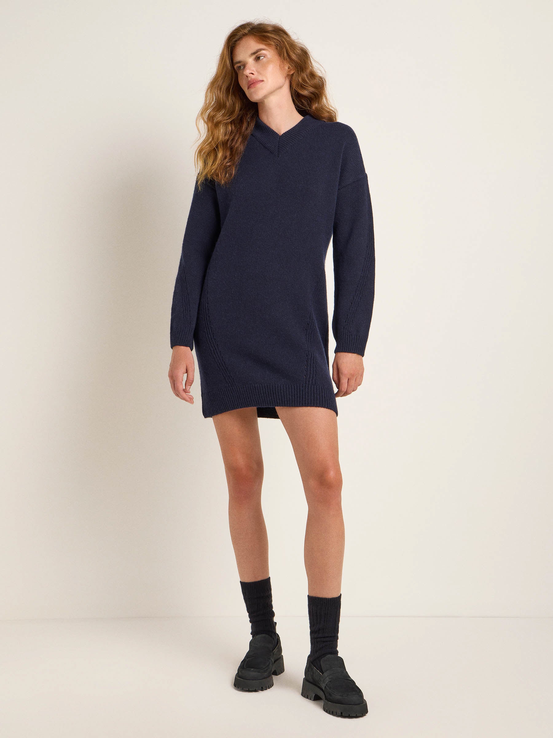 Lanius Mini knit dress (GOTS) - midnight melange