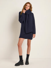 Lanius Mini knit dress (GOTS) - midnight melange