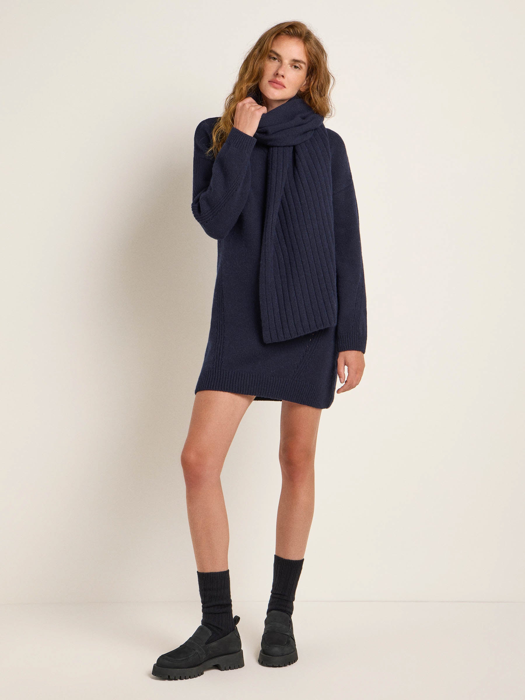Lanius Mini knit dress (GOTS) - midnight melange