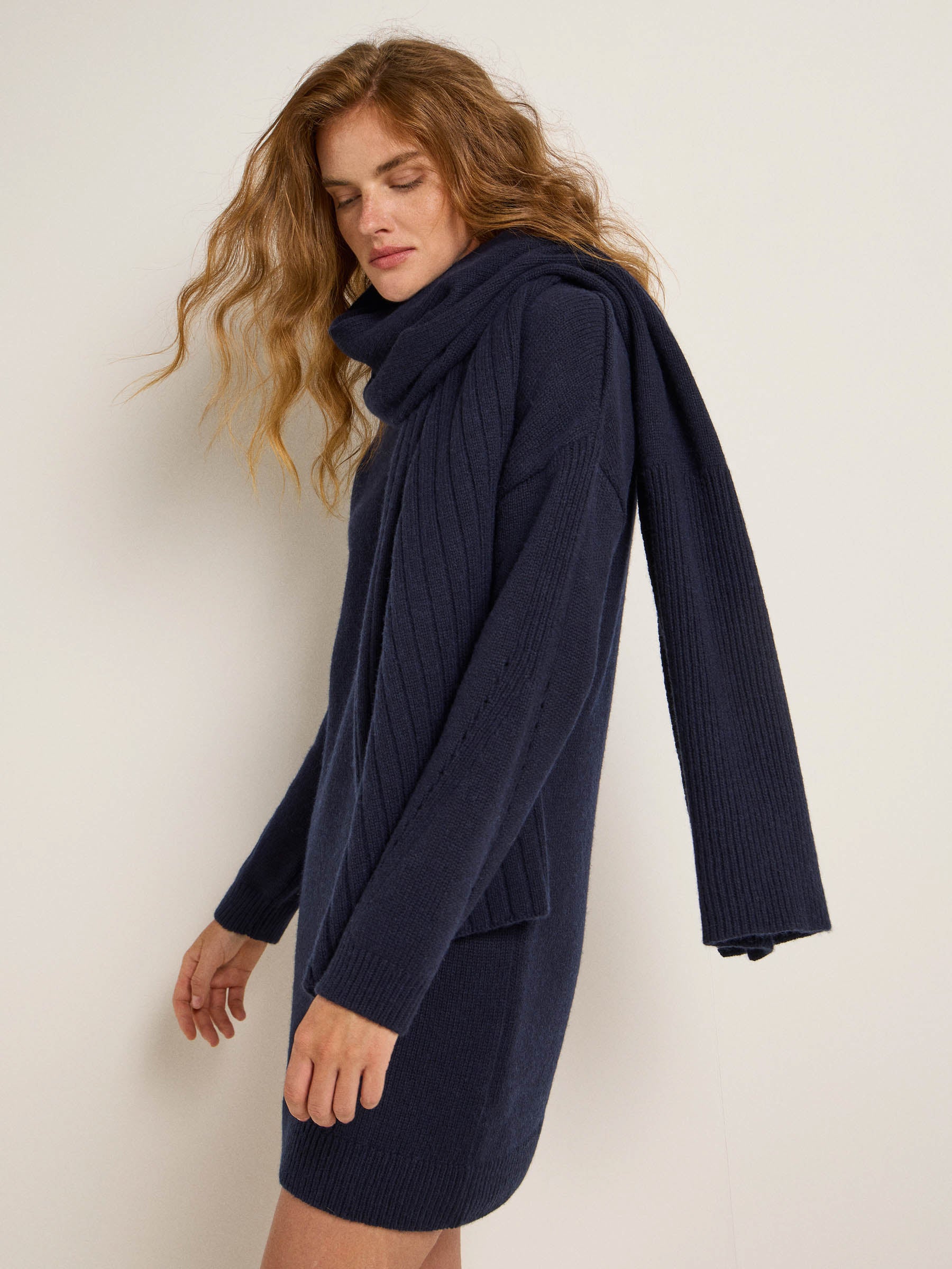 Lanius Mini knit dress (GOTS) - midnight melange