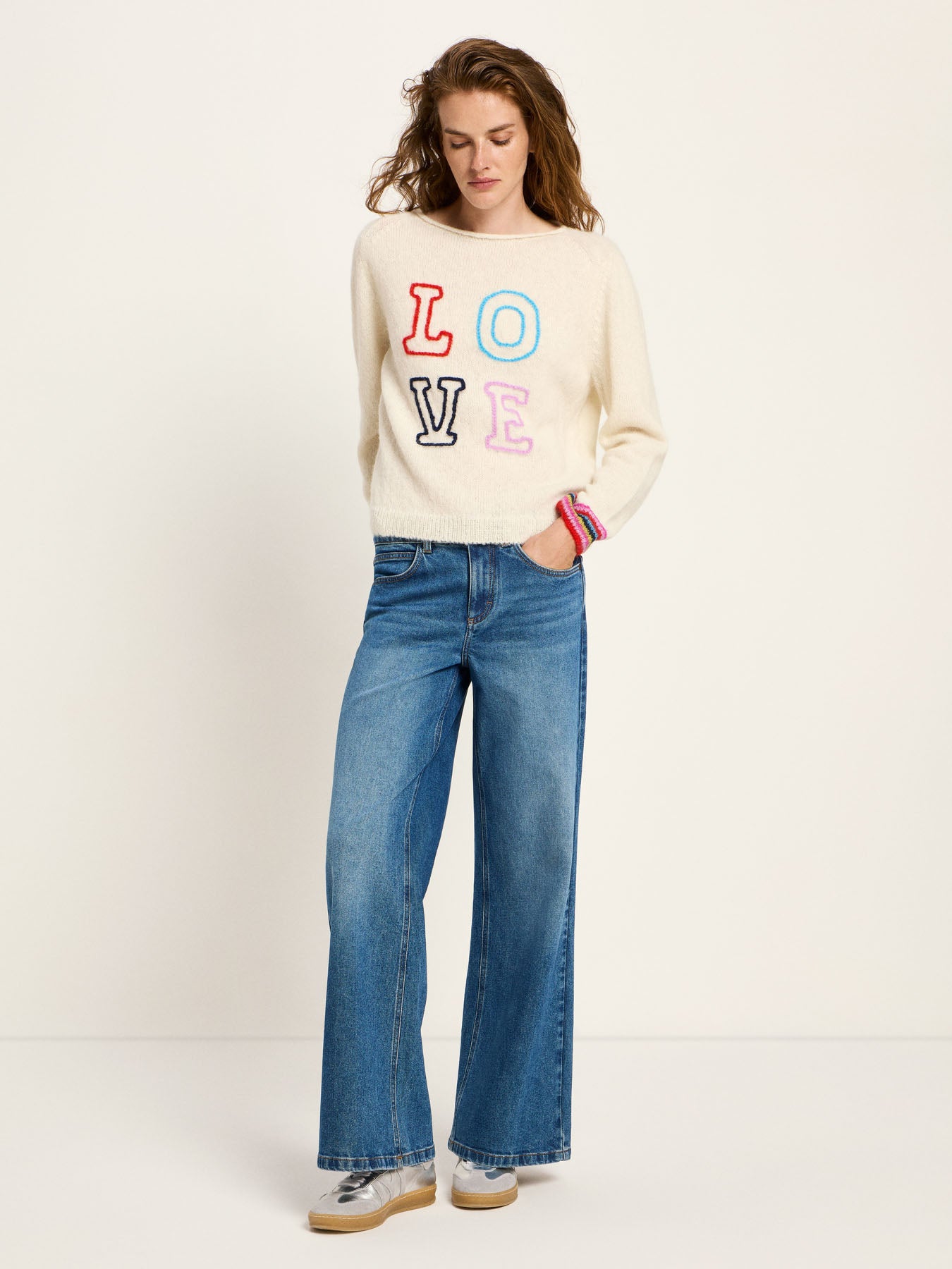 Lanius - Sweater With Embroidery - Mulitcolor