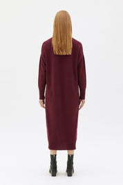 Maska Kaya knitted dress in lambswool - Bourdeaux
