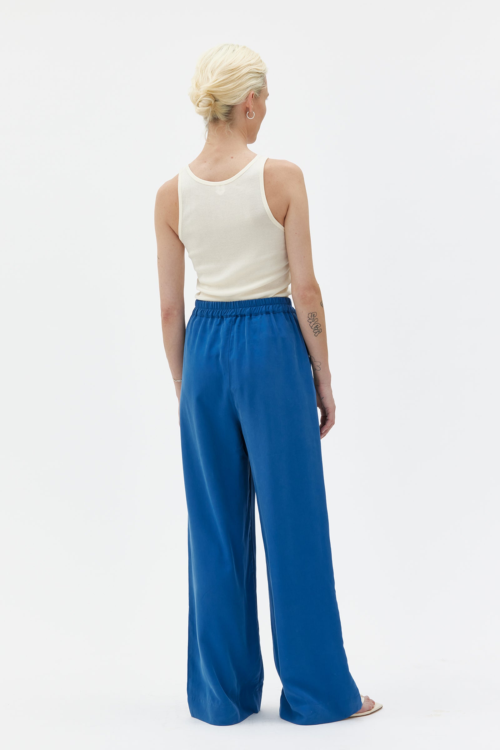 Maska - Thea flowy tencel pants - Medium Blue