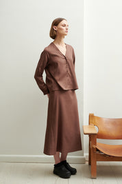 Schulz by Crowd Sessa shirt Brown Tencel