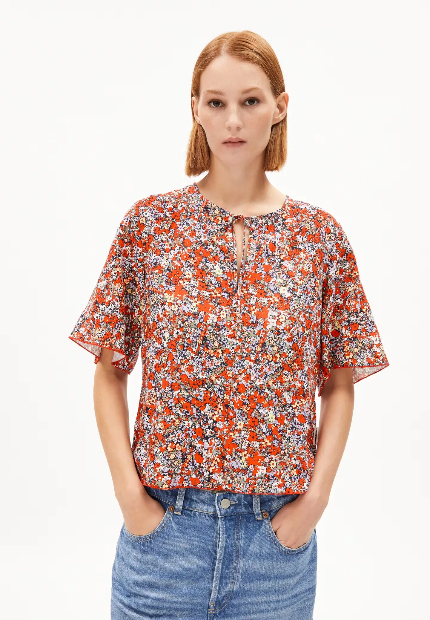 Armedangels Andrikaa Mosaic Lino Coral Blush