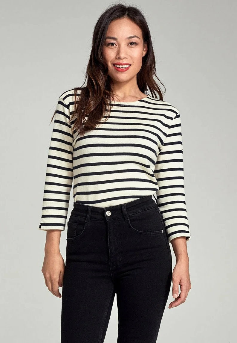 Armor Lux - Breton striped blouse - Ecru/Navy