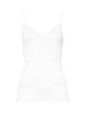 Hanro - Cotton Seamless V-neck Spaghetti - White