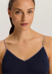 Hanro - V-neck Spaghetti Top - Deep Navy