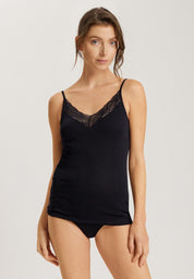 Hanro - Cotton Delight Spaghetti Top - Black