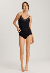 Hanro - Cotton Delight Spaghetti Top - Black