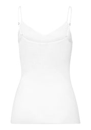 Hanro - Cotton Seamless V-neck Spaghetti - White