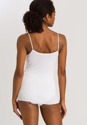 Hanro - Cotton Seamless V-neck Spaghetti - White