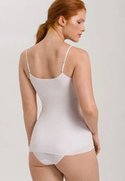 Hanro - Cotton Seamless V-neck Spaghetti - White