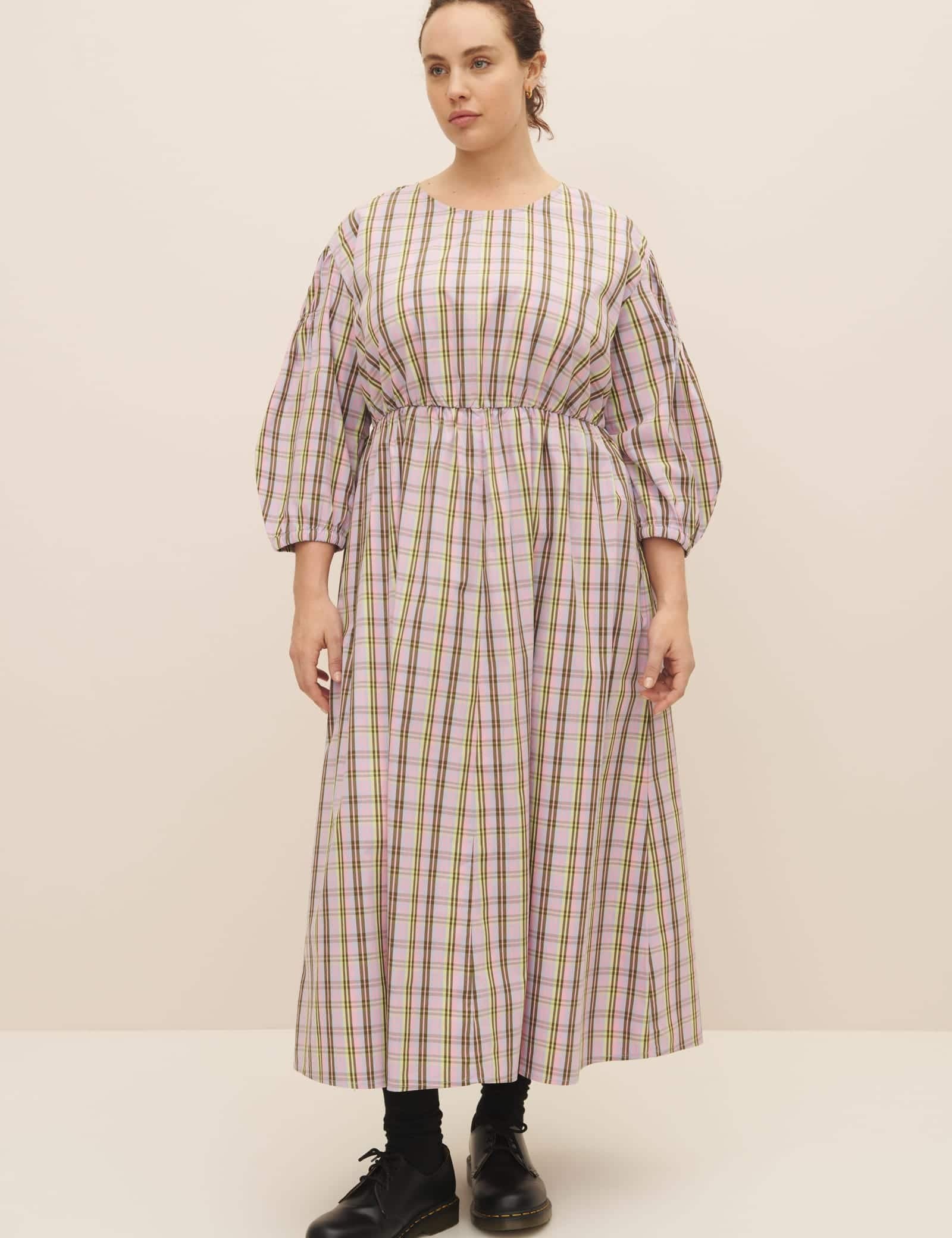 Kowtow Melody Dress Pink tartan