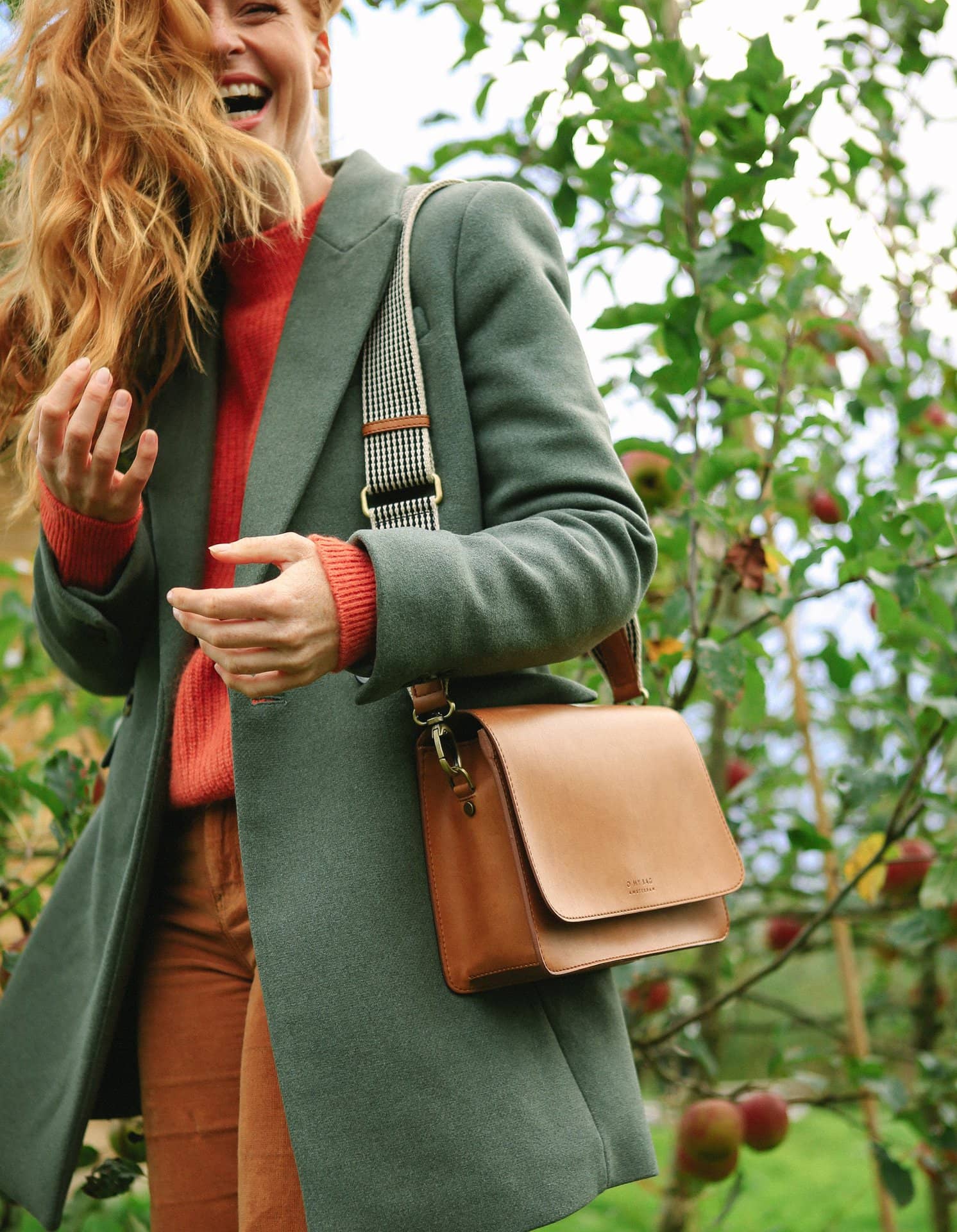 O My Bag Audrey klassisk taske cognac æble læder