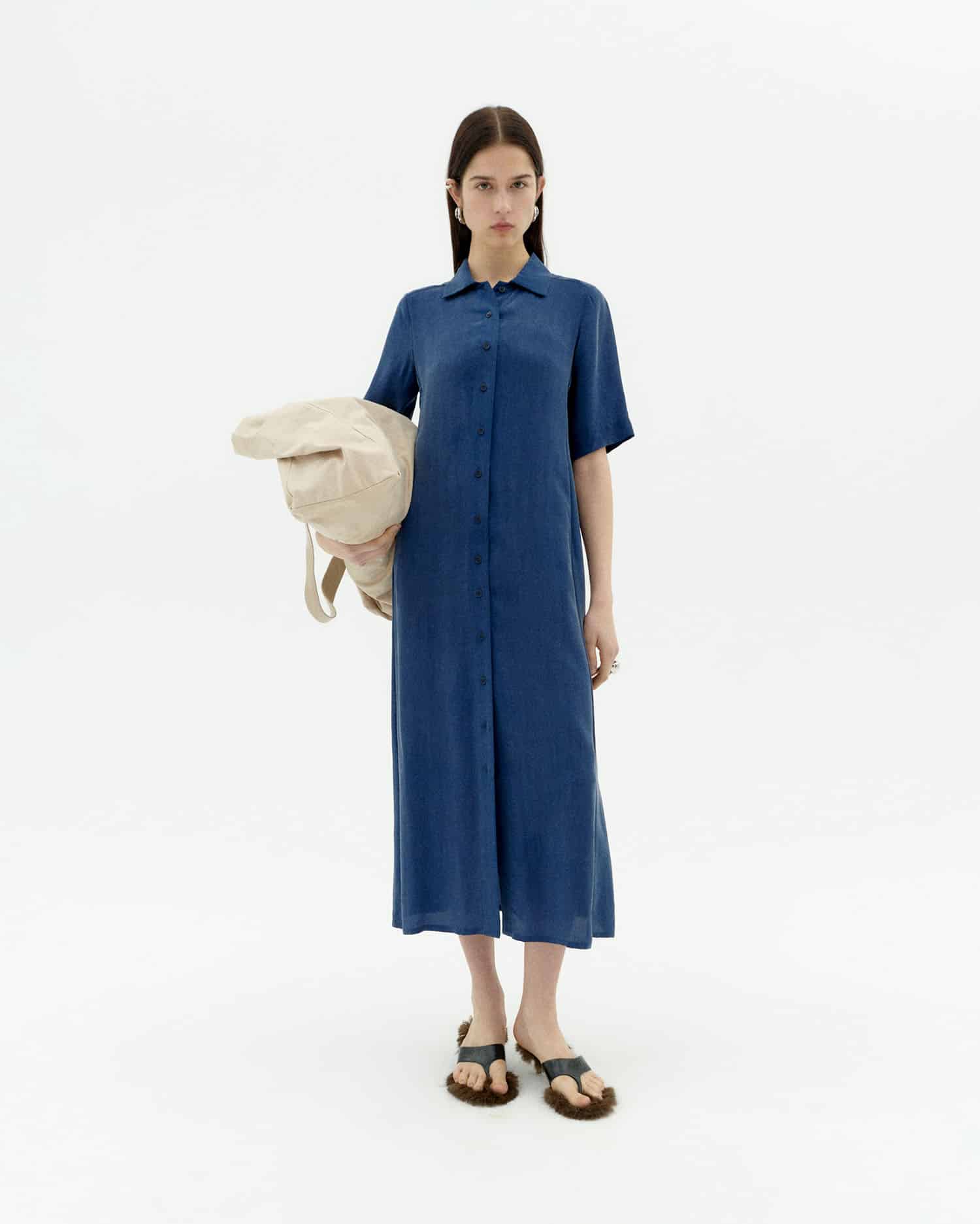Thinking Mu Blue dress cupro Gianna