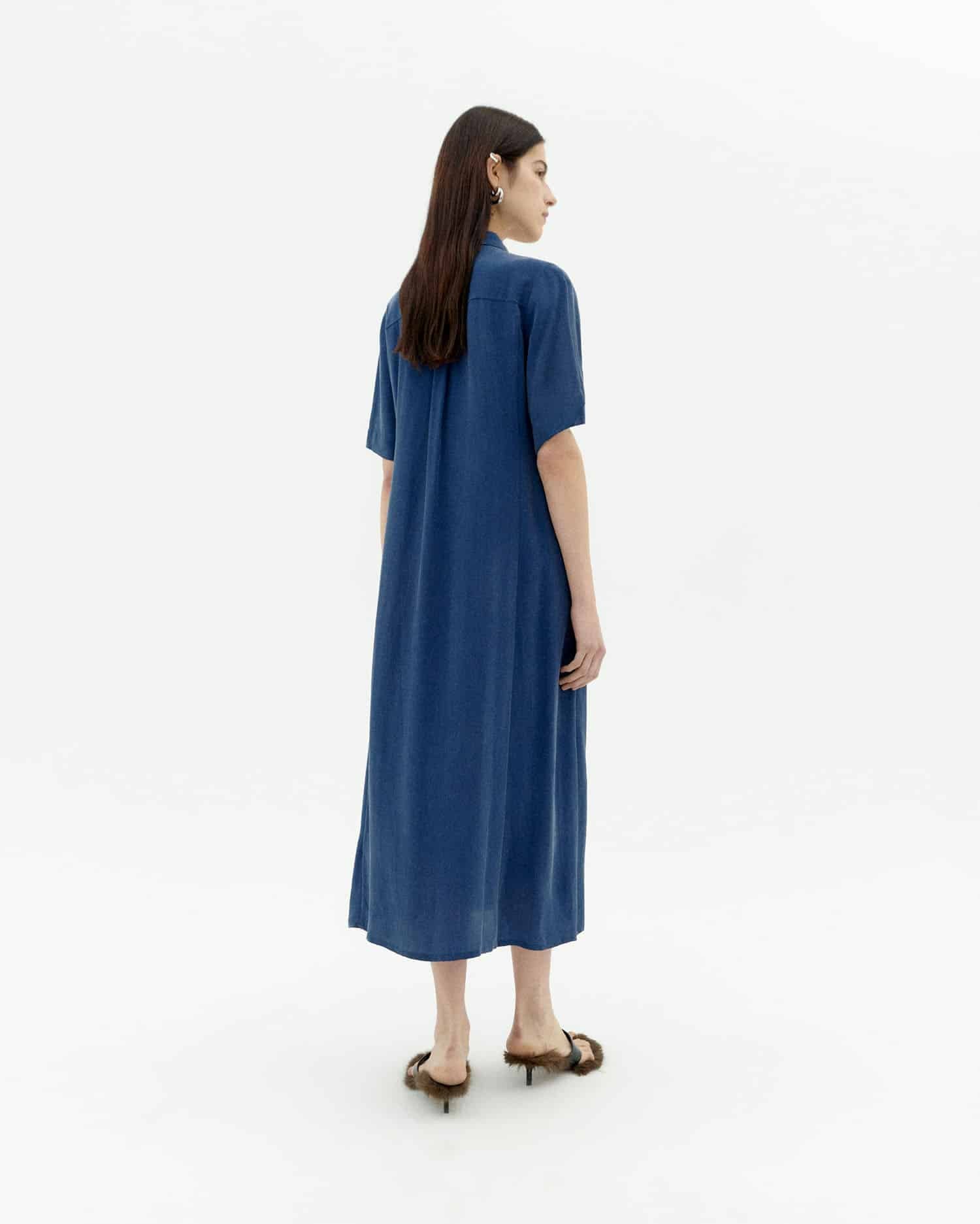 Thinking Mu Blue dress cupro Gianna