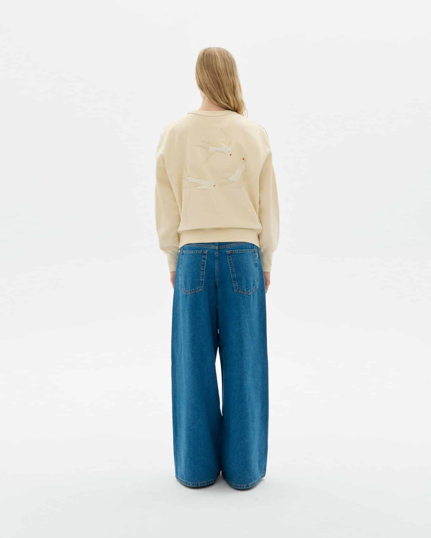 Thinking Mu Hand Embroidered bird Jodie sweatshirt