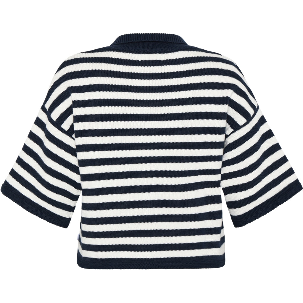 Klitmøller Layla Stripe Knit Cardigan Navy/Cream