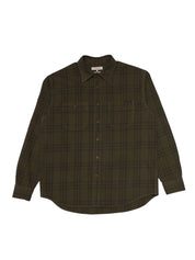Nudie Jeans Julian Worker Plaid Check Shirt Olive