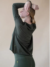 Yogamii - Lion Drapy Tee - Dark Olive