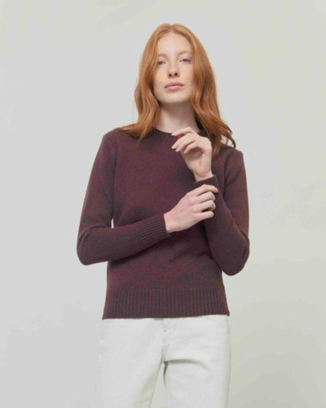 Rifo - Laura Woman Recycled Wool Sweater - Brown Caffè