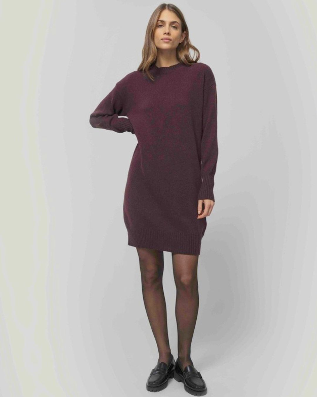 Rifo Selvaggia Recycled Wool Dress - Brown Caffè