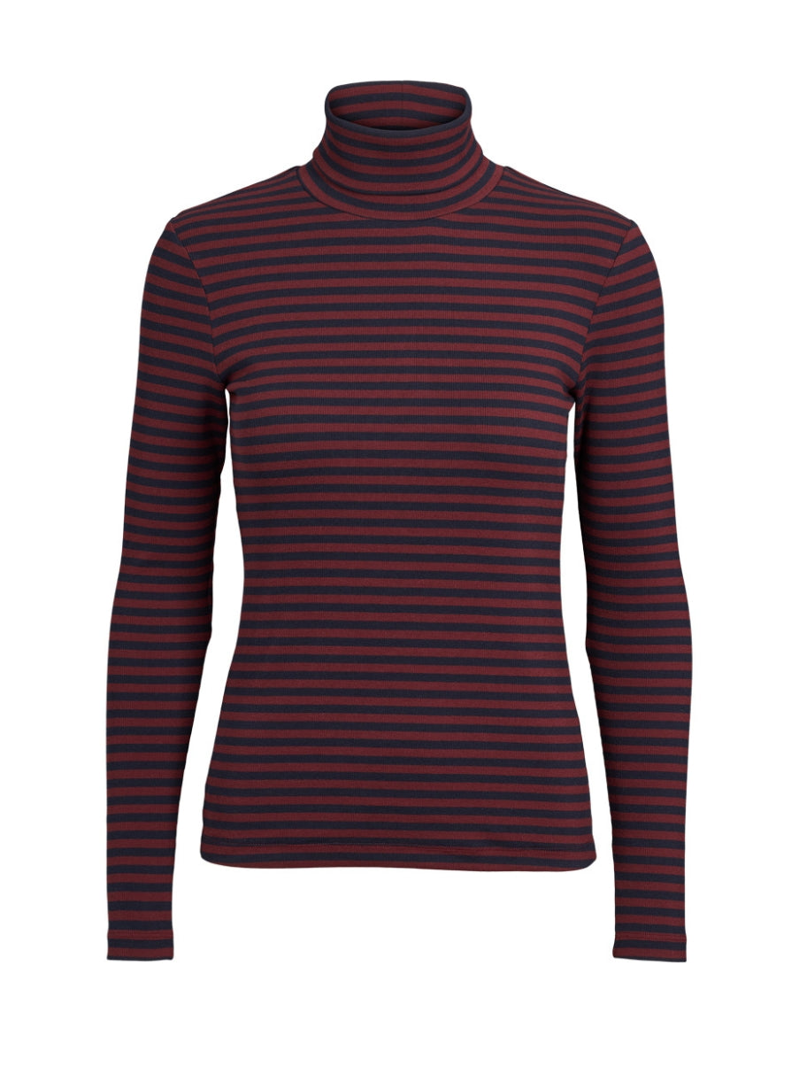 Basic Apparel - Ludmilla High-neck - Bordeaux truffle / Sky captain
