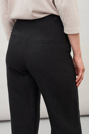 Maska Lissy Cropped Linen trousers Black