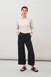 Maska Lissy Cropped Linen trousers Black